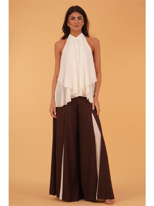 Canotta foulard in georgette GM by Gai Mattiolo | GM3705BURRO